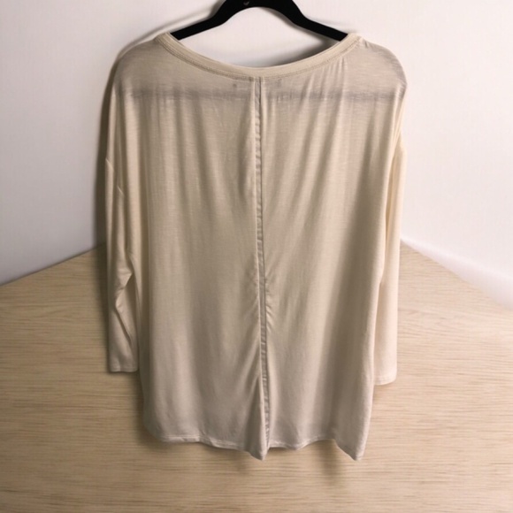 WHBM 3 Quarters Sleeve Drop Shoulder Tee Size L - Picture 6 of 11